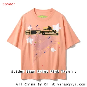 Sp5der Star Print Pink T-shirt