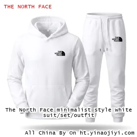 The North Face minimalist style white suit/set/outfit