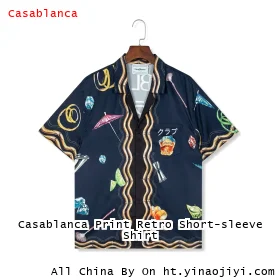 Casablanca Print Retro Short-sleeve Shirt