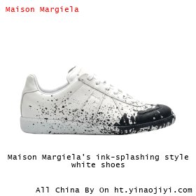 Maison Margiela's ink-splashing style white shoes