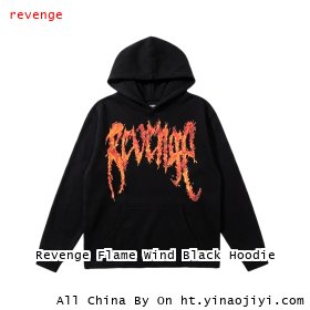 Revenge Flame Wind Black Hoodie