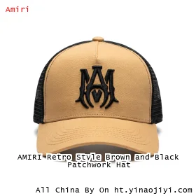 AMIRI Retro Style Brown and Black Patchwork Hat
