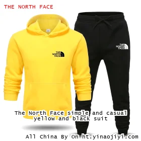 The North Face simple and casual yellow and black suit