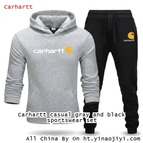 Carhartt casual gray and black sportswear set