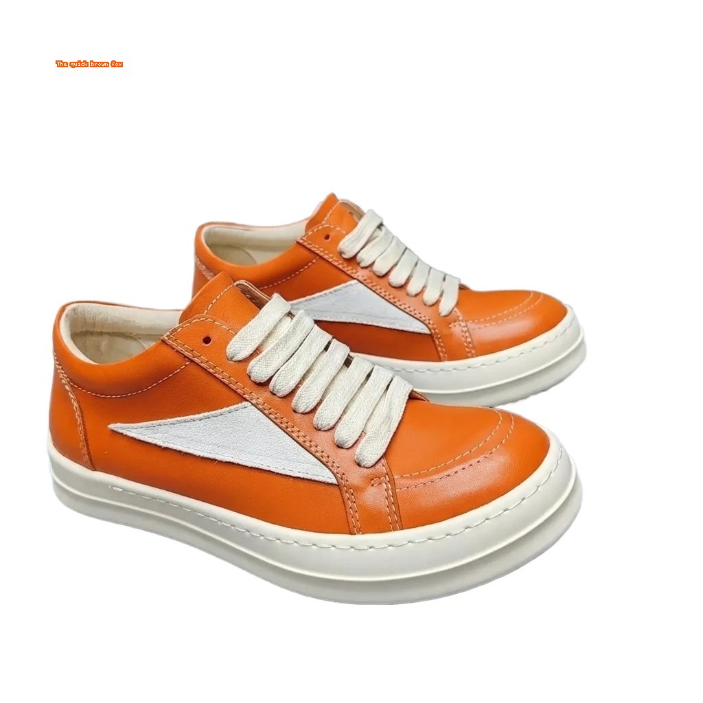 Rick Owens Orange and White Spliced Casual Shoes