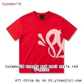SynaWorld trendy and cool style red T-shirt