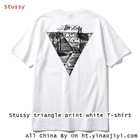 Stussy triangle print white T-shirt