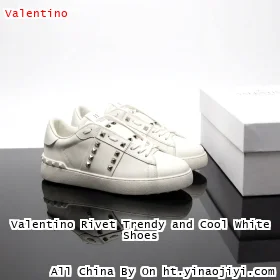 Valentino Rivet Trendy and Cool White Shoes