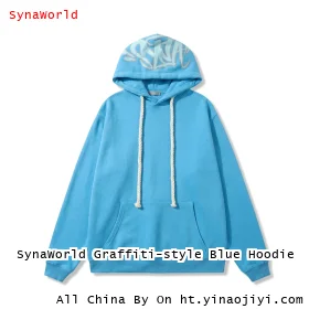 SynaWorld Graffiti-style Blue Hoodie