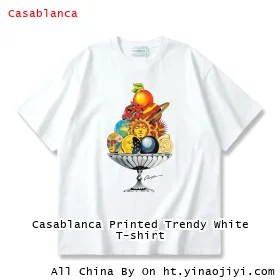 Casablanca Printed Trendy White T-shirt