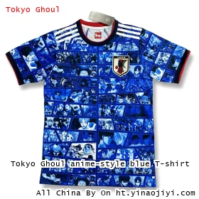 Tokyo Ghoul anime-style blue T-shirt