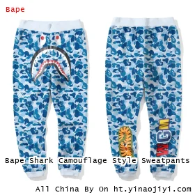 Bape Shark Camouflage Style Sweatpants