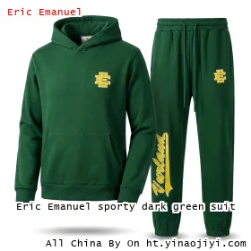 Eric Emanuel sporty dark green suit