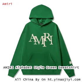 AMIRI Alphabet Style Green Sweatshirt
