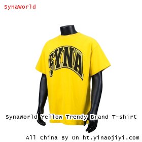 SynaWorld Yellow Trendy Brand T-shirt