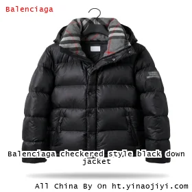 Balenciaga checkered style black down jacket