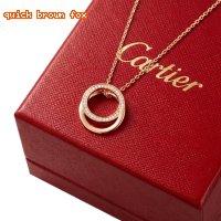 Cartier Double Ring Diamond-set Rose Gold Necklace