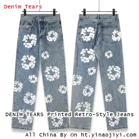 DENIM TEARS Printed Retro-Style Jeans