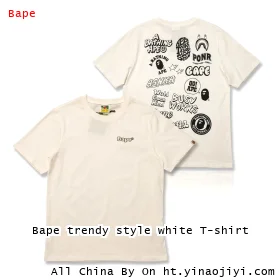 Bape trendy style white T-shirt