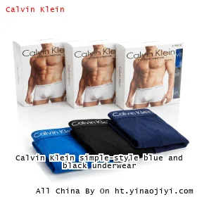 Calvin Klein simple-style blue and black underwear