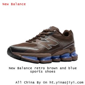 New Balance retro brown and blue sports shoes
