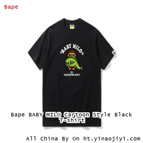 Bape BABY MILO Cartoon Style Black T-shirt