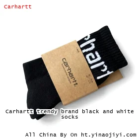 Carhartt trendy brand black and white socks