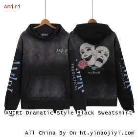 AMIRI Dramatic Style Black Sweatshirt