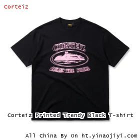 Corteiz Printed Trendy Black T-shirt