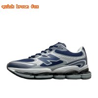New Balance retro-style blue and gray sports shoes