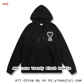 AMI Love Trendy Black Hoodie