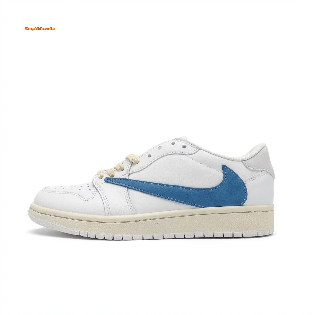 Simple style white and blue shoes of Jordan AJ1