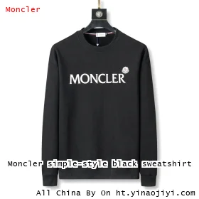 Moncler simple-style black sweatshirt
