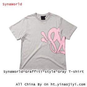 SynaWorld Graffiti-style Gray T-shirt