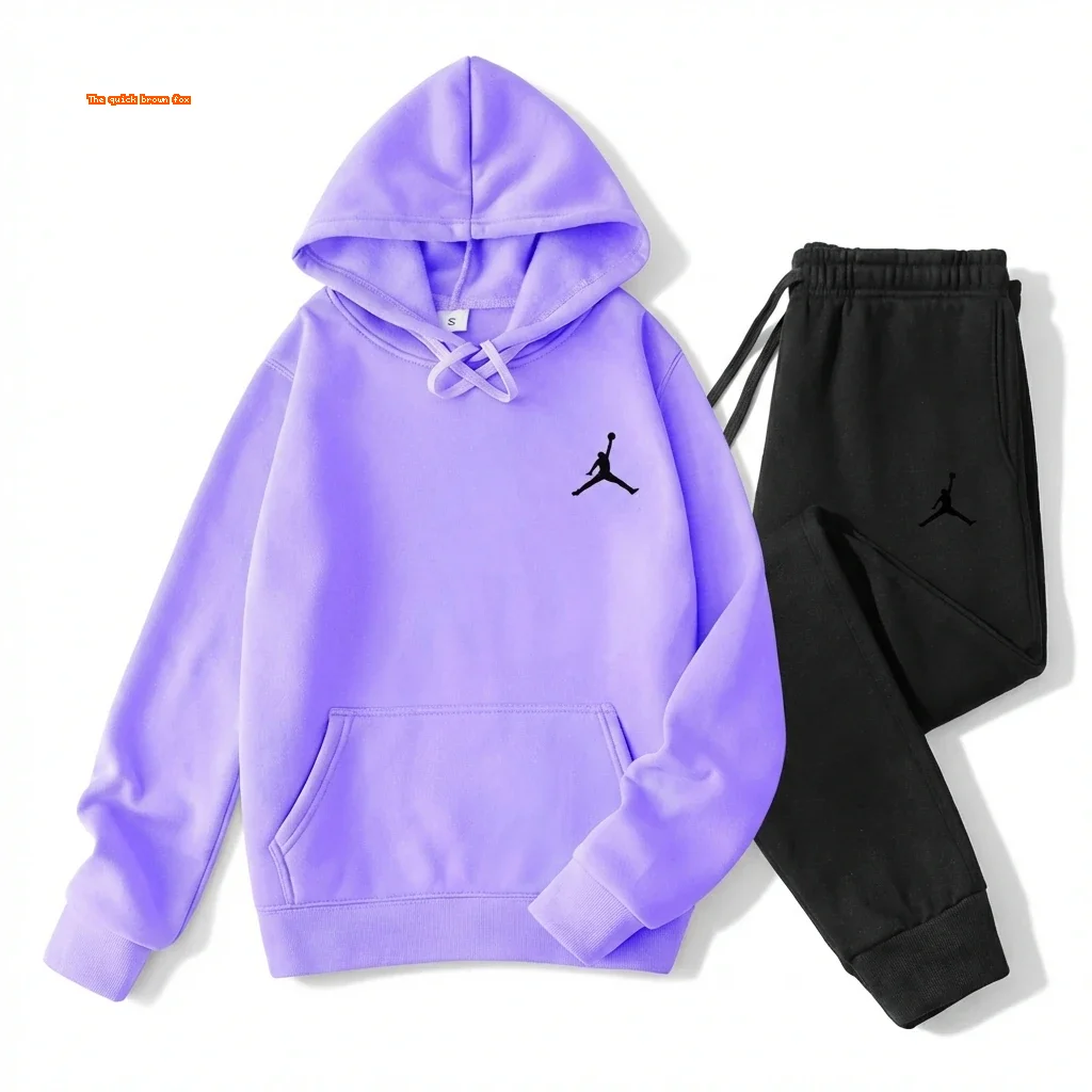Jordan sporty purple hooded suit