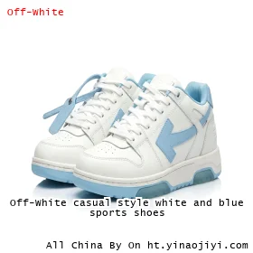 Off-White casual style white and blue sports shoes