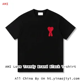 AMI Love Trendy Brand Black T-shirt