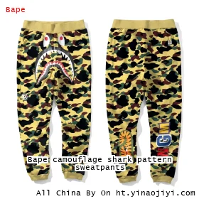 Bape camouflage shark pattern sweatpants