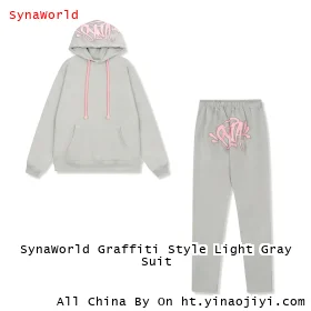 SynaWorld Graffiti Style Light Gray Suit