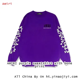 AMIRI purple sweatshirt with bone print