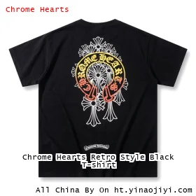 Chrome Hearts Retro Style Black T-shirt