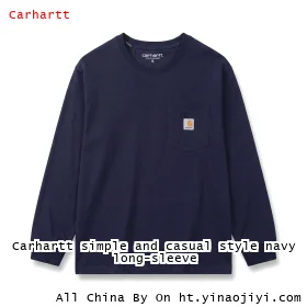 Carhartt simple and casual style navy long-sleeve