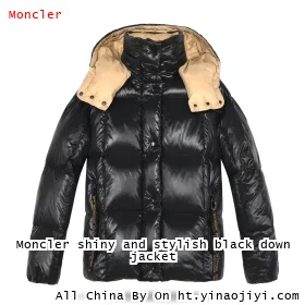 Moncler shiny and stylish black down jacket