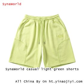 SynaWorld casual light green shorts