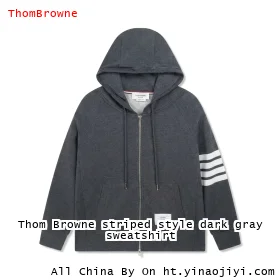 Thom Browne striped style dark gray sweatshirt