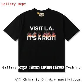 Gallery Dept Flame Print Black T-shirt
