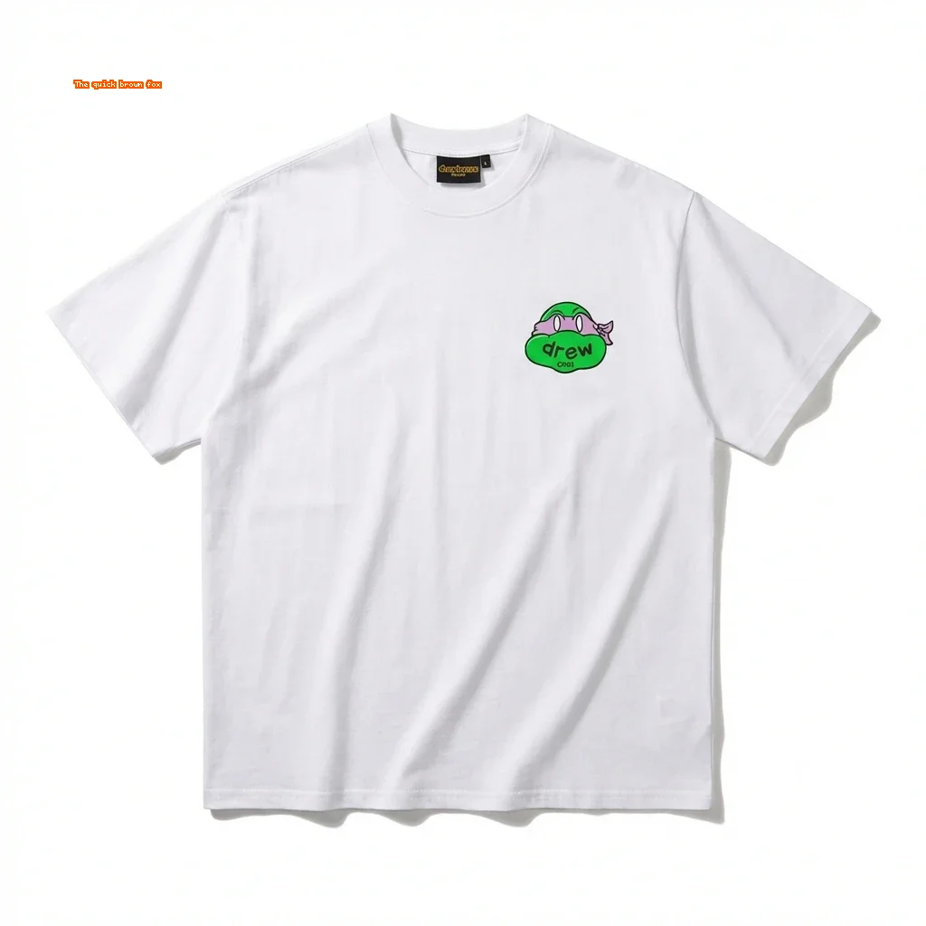 DREW cartoon pattern white T-shirt