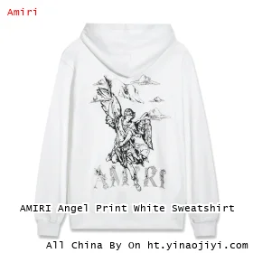AMIRI Angel Print White Sweatshirt
