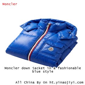 Moncler down jacket in a fashionable blue style