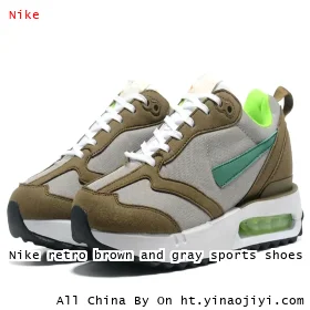 Nike retro brown and gray sports shoes